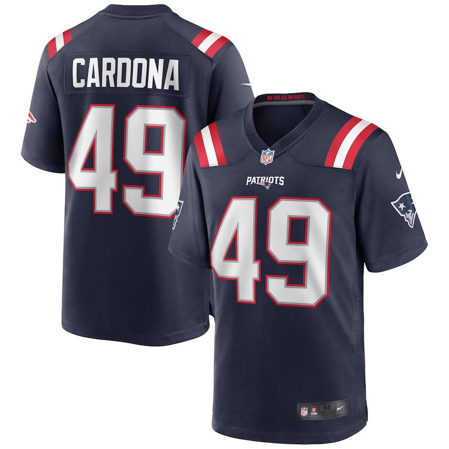 Men New England Patriots 49 Joe Cardona Nike Navy Game NFL Jersey